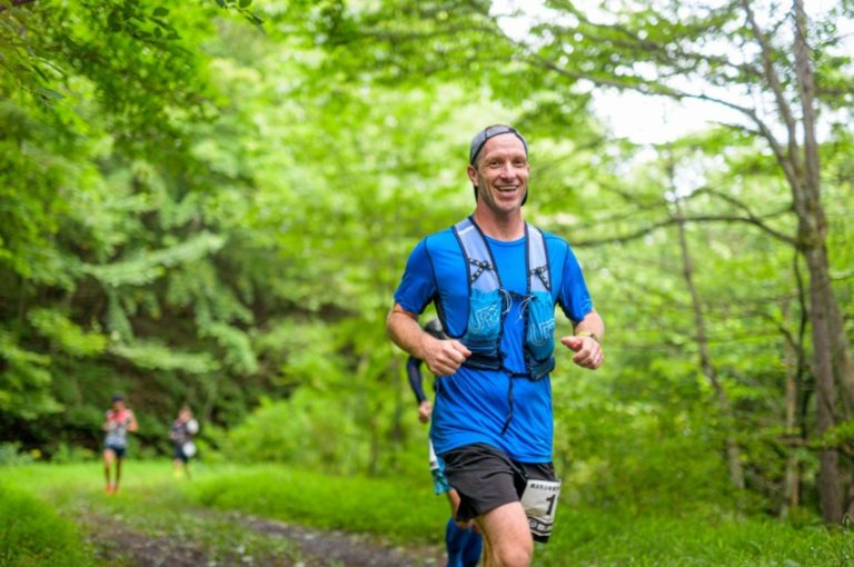 runner during akagi forest trail race