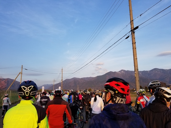 cyclist during Alps Azumino Century Ride - Sakura Group