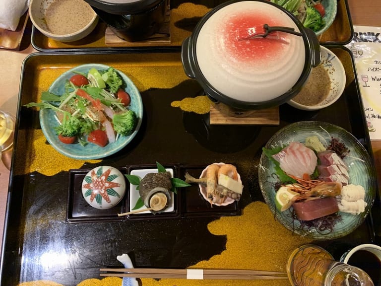 Japanese ryokan dinner