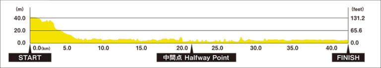 Tokyo Marathon 2021 course profile